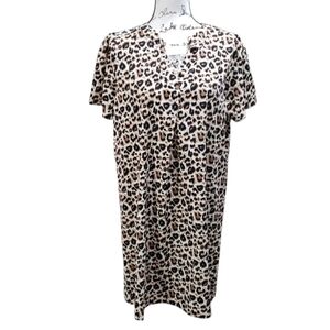 Shein Leopard Print Short Sleeve Dress